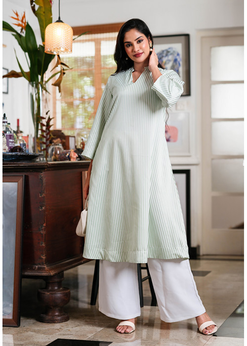TAHIRA GREEN STRIPE KURTA